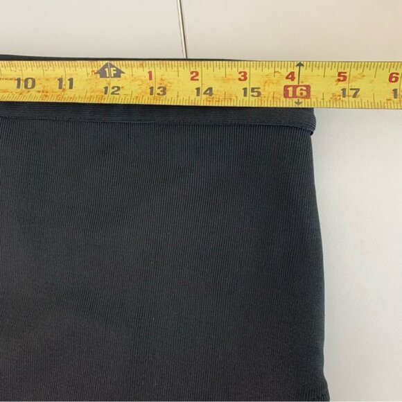 Missguided Black Ribbed Bodycon Pencil Skirt w/ Mesh Side Panels Size 12 - Picture 7 of 10